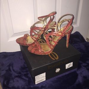 Bebe Millia python strappy sandal